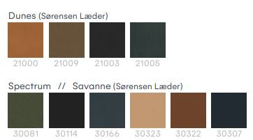 VL110 Øjestol, træryg og polstret sæde i læder