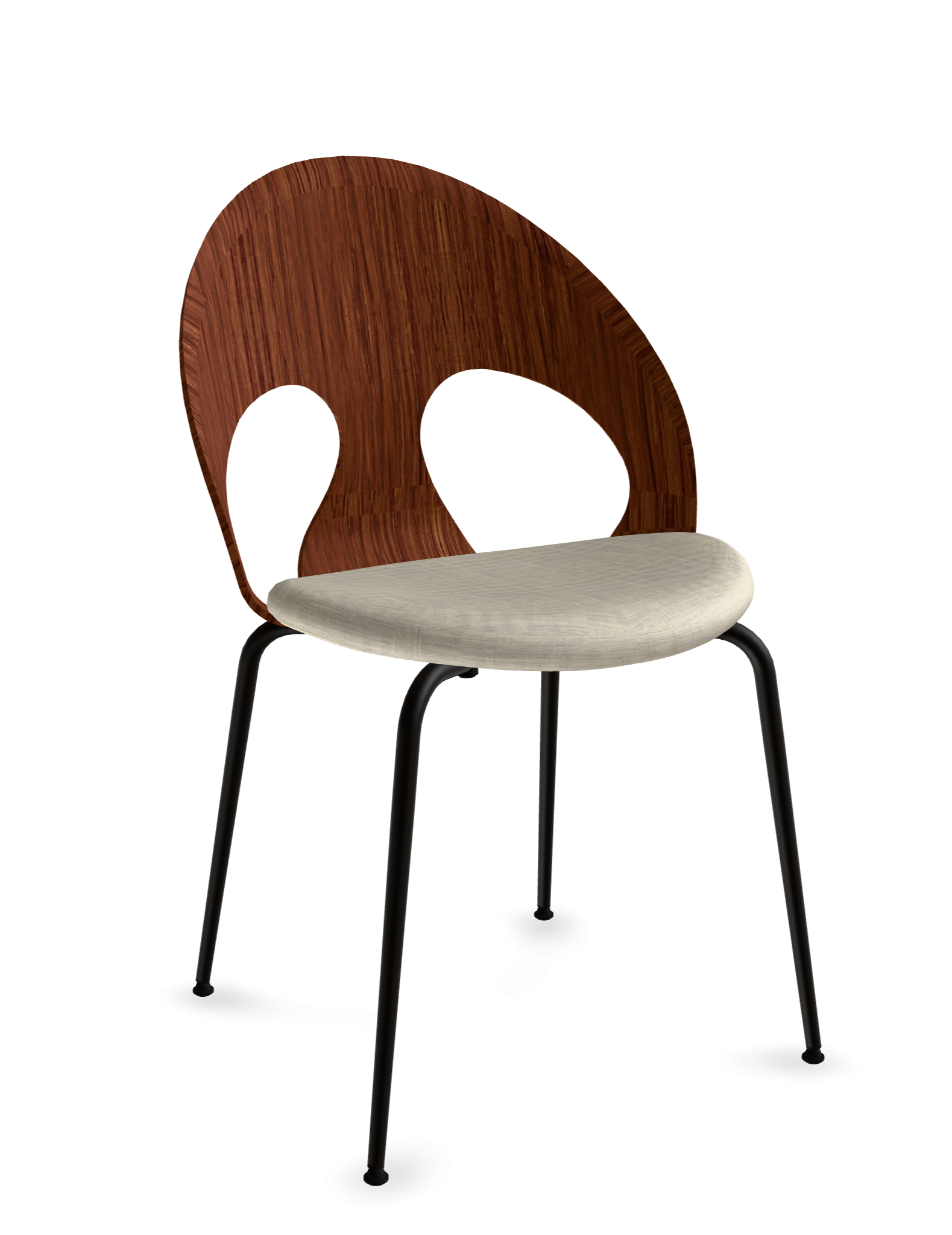 VL110 Øjestol, træryg og polstret sæde i stof