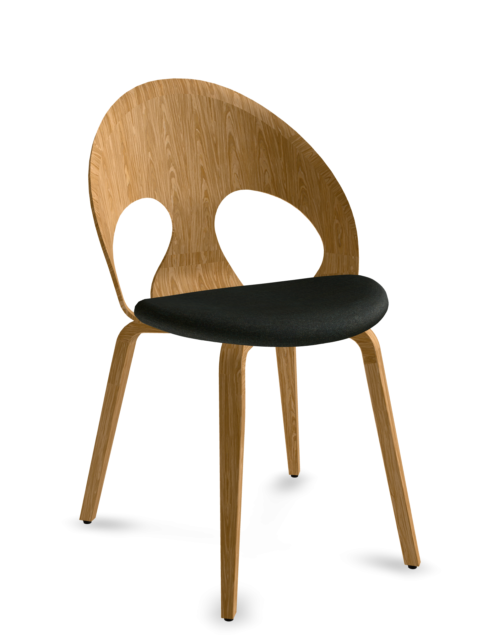 VL110 Øjestol, træryg og polstret sæde i stof