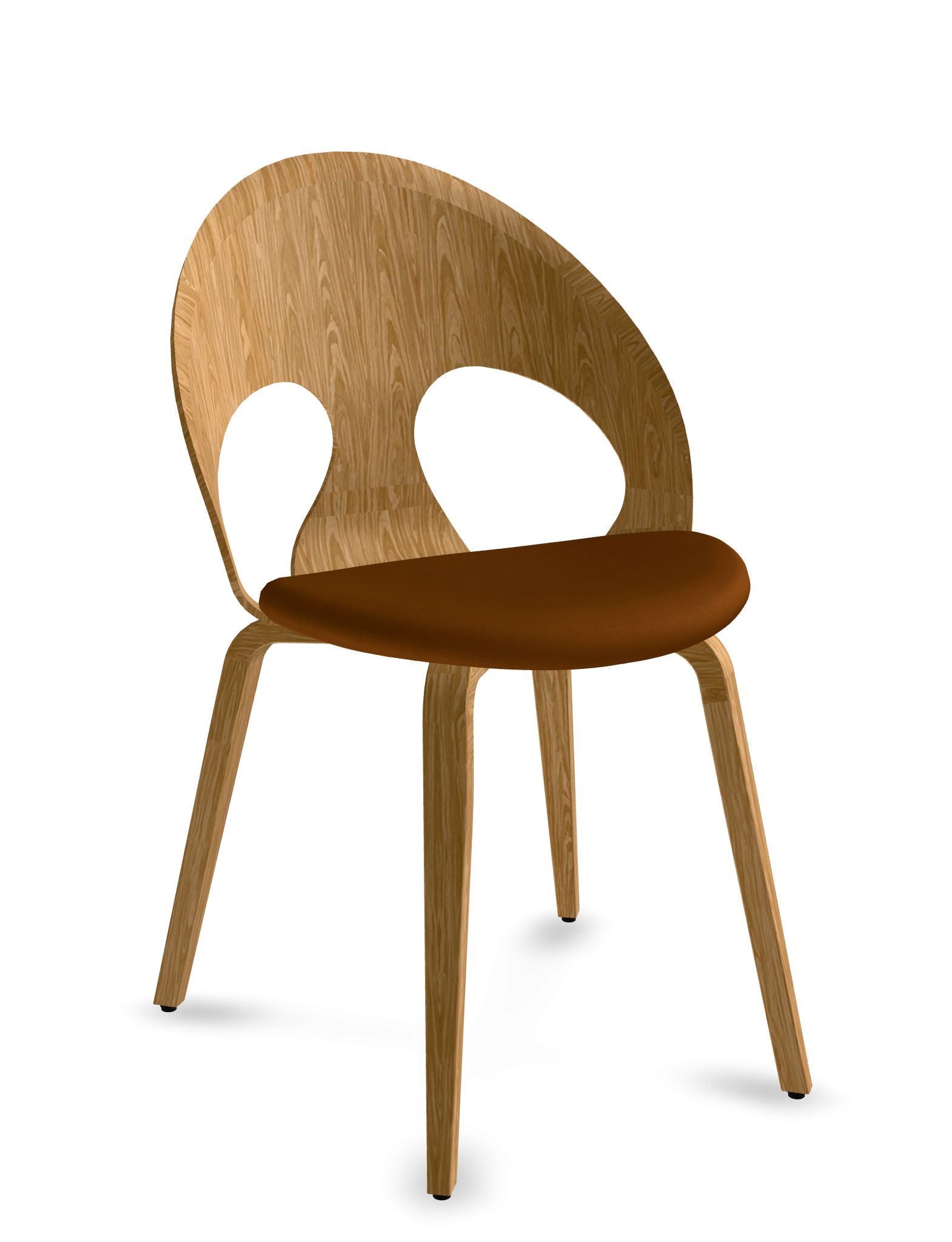 VL110 Øjestol, træryg og polstret sæde i læder