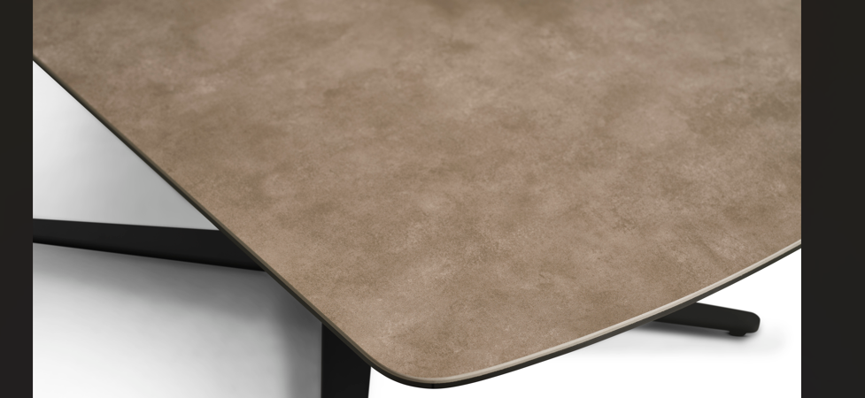 Hudson Extension Spisebord i taupe keramik 200/300 x 100 cm