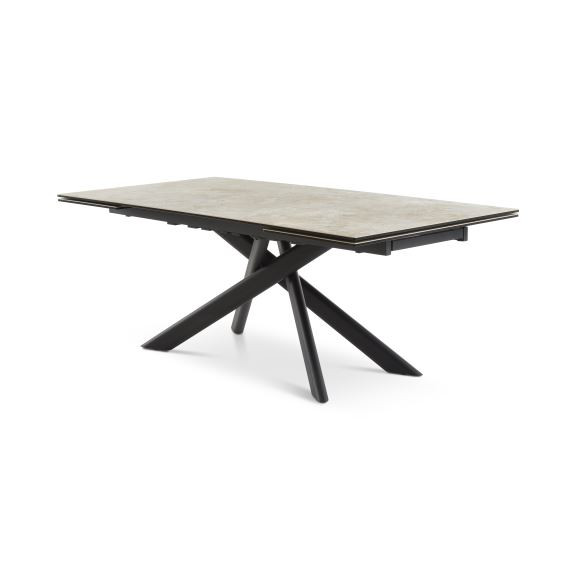 Hudson Extension Spisebord i taupe keramik 200/300 x 100 cm