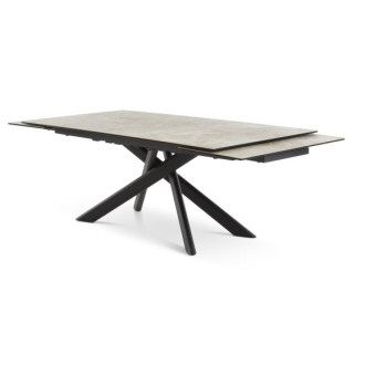 Hudson Extension Spisebord i taupe keramik 200/300 x 100 cm