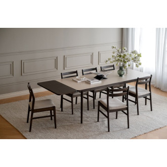 Kerwin Spisebordsstol, brun eg og lys beige stof