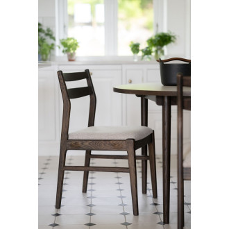Kerwin Spisebordsstol, brun eg og lys beige stof