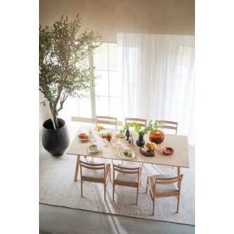 Kerwin Spisebordsstol, eg med lys beige stof