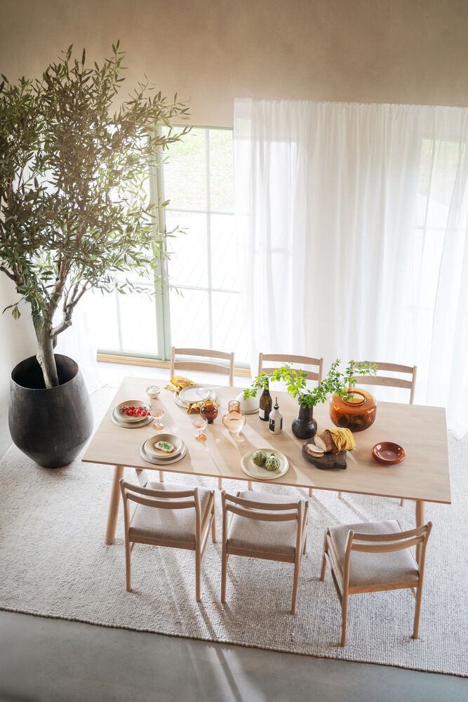 Kerwin Spisebordsstol, eg med lys beige stof