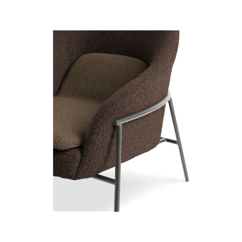 Reece lounge stol i wood brown stof