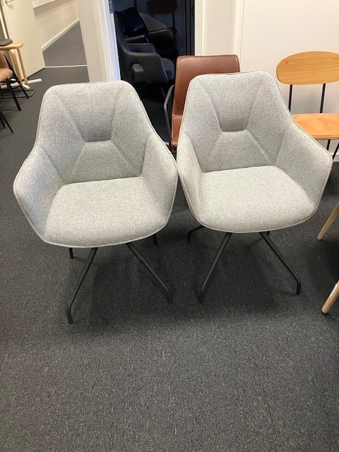 Wexford spisestuestole grå stof (2 stk. sætpris)