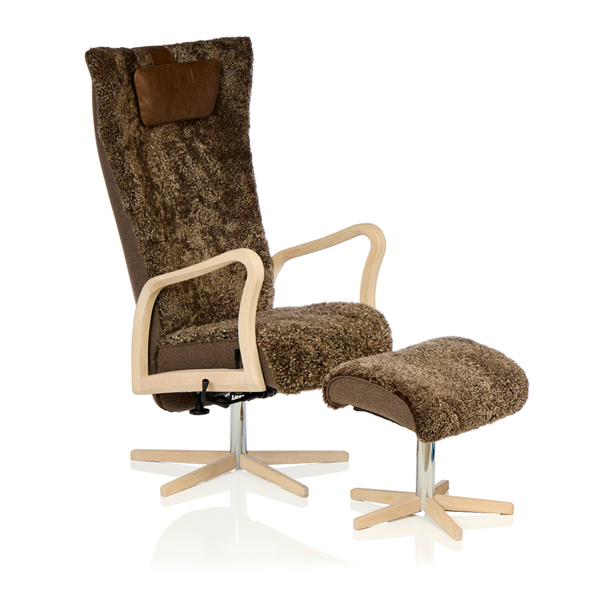 Arcus stol + skammel - Høj sidde/ryghøjde