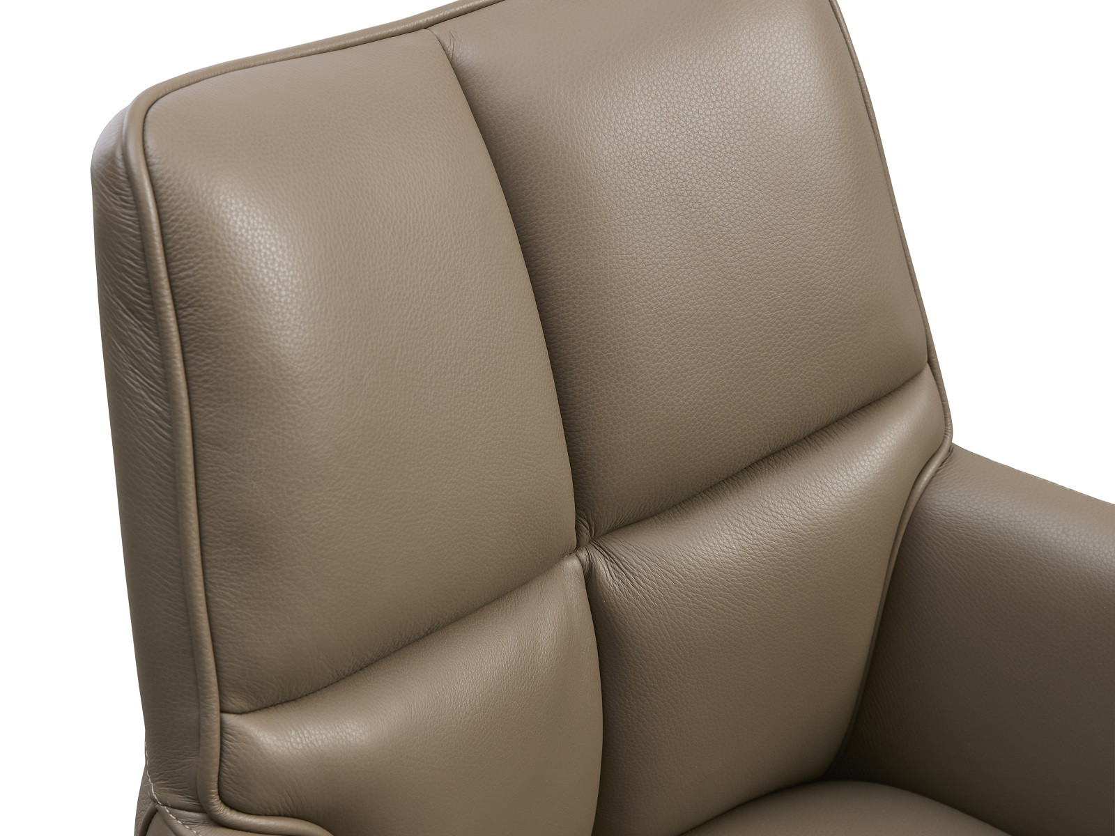 Lily Spisestuestol i nougat læder med armlæn og brune metal ben