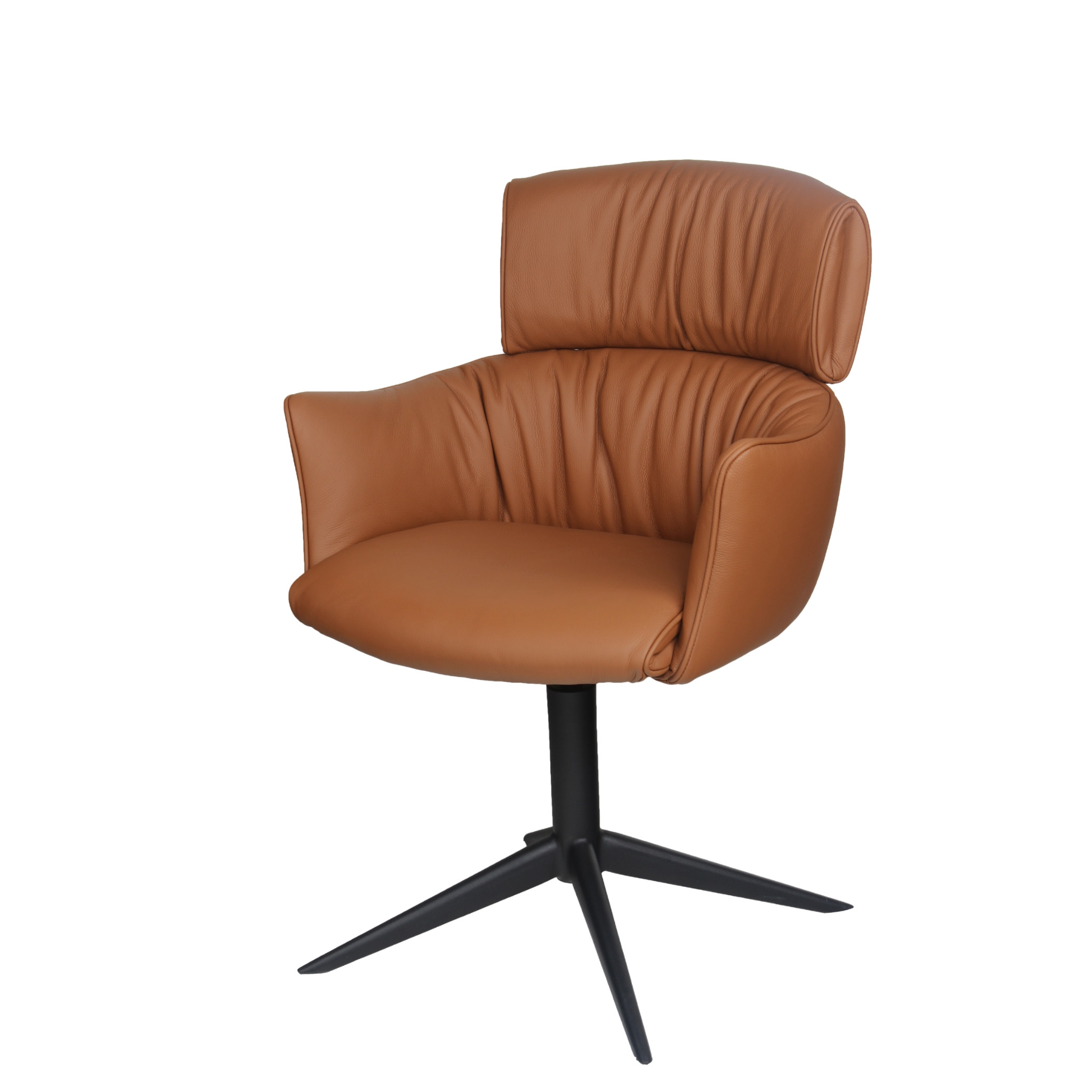 Alfred spisebordsstol i læder med returdrej