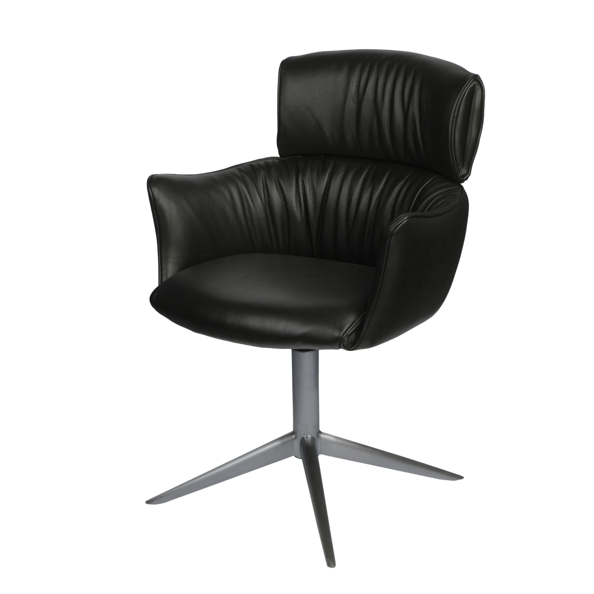 Alfred spisebordsstol i læder med returdrej