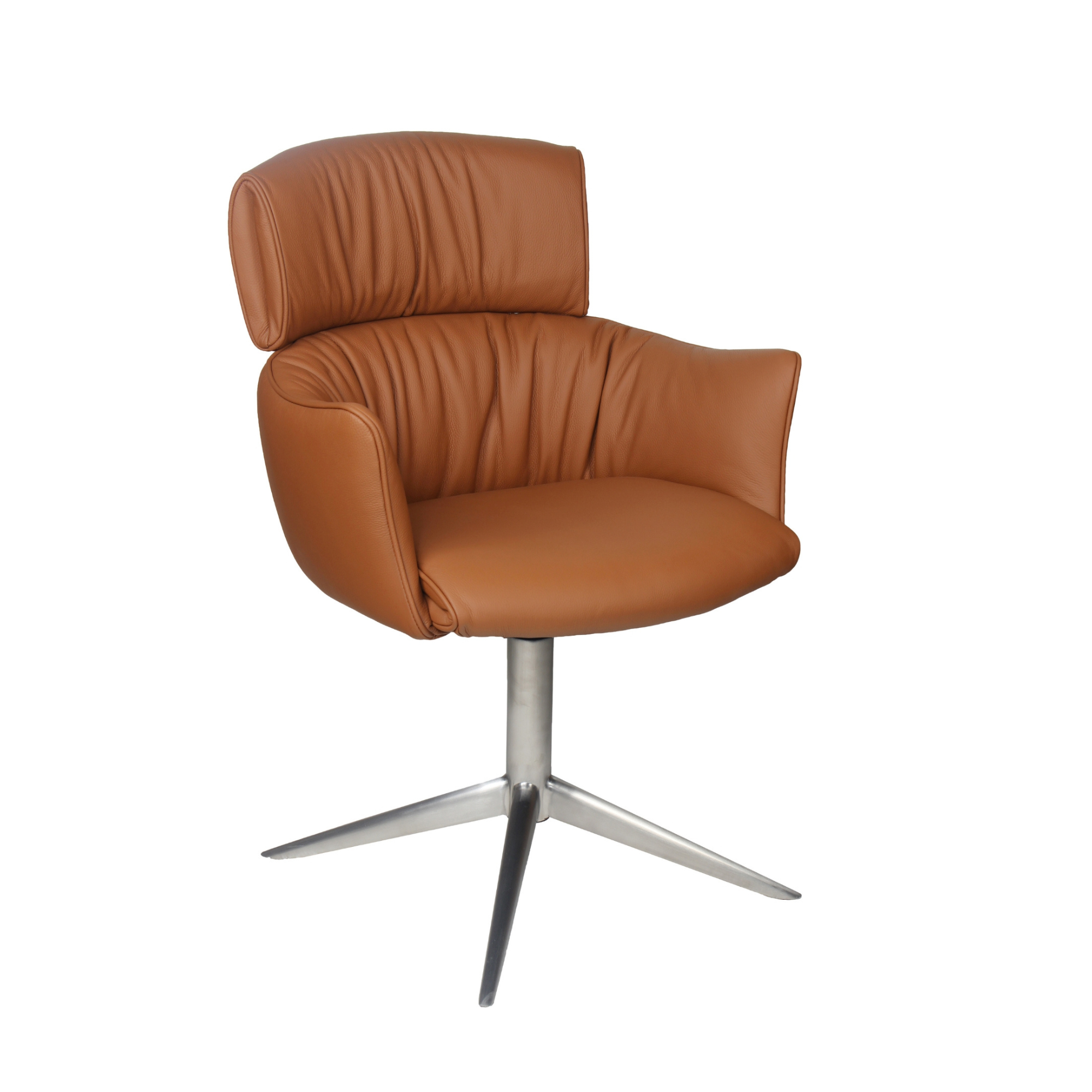 Alfred spisebordsstol i læder med returdrej