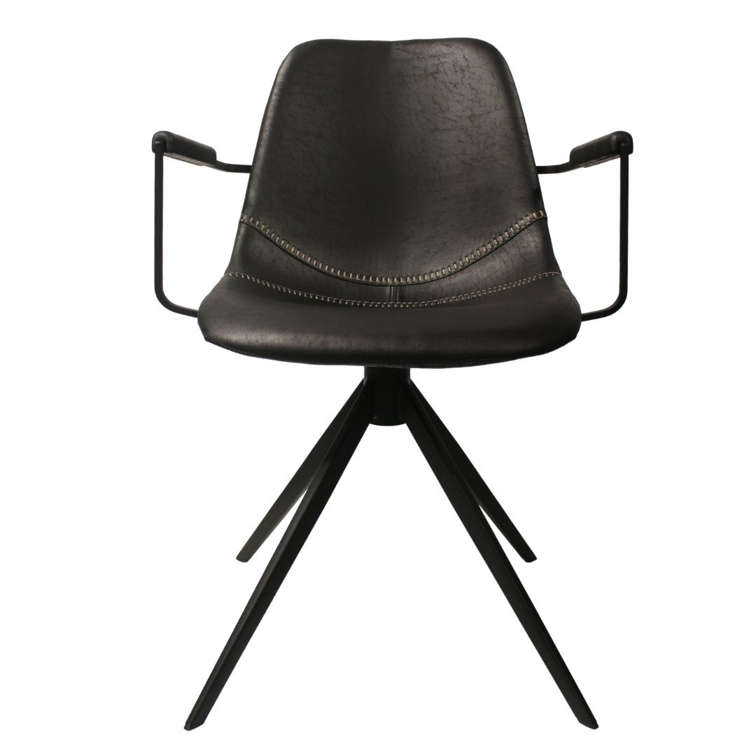 Karla spisebordsstol med armlæn i microfiber