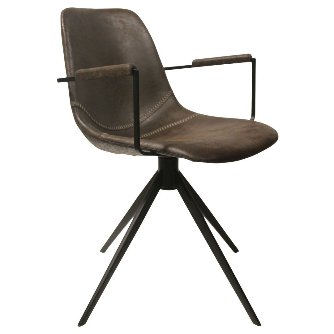 Karla spisebordsstol med armlæn i microfiber