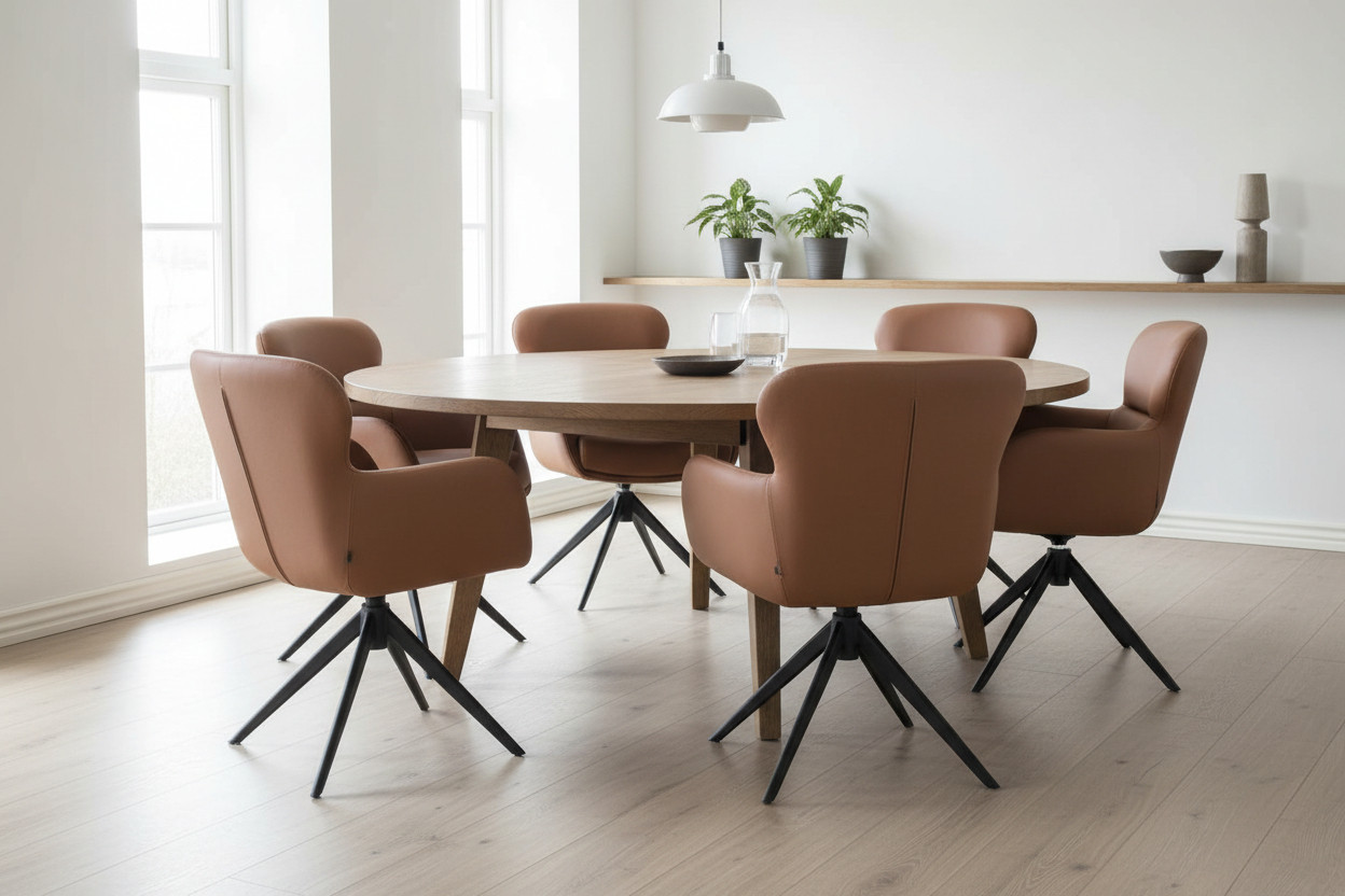 Benjamin spisebordsstol i sort eller brun læder