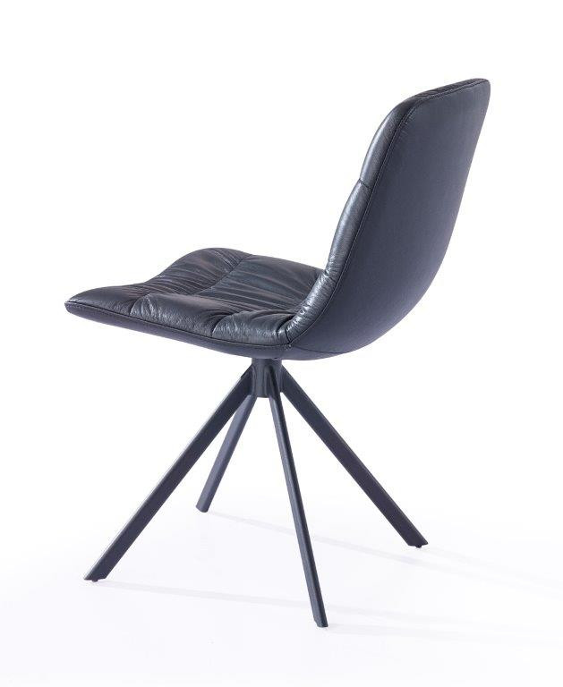 Mads spisebordsstol i sort læder