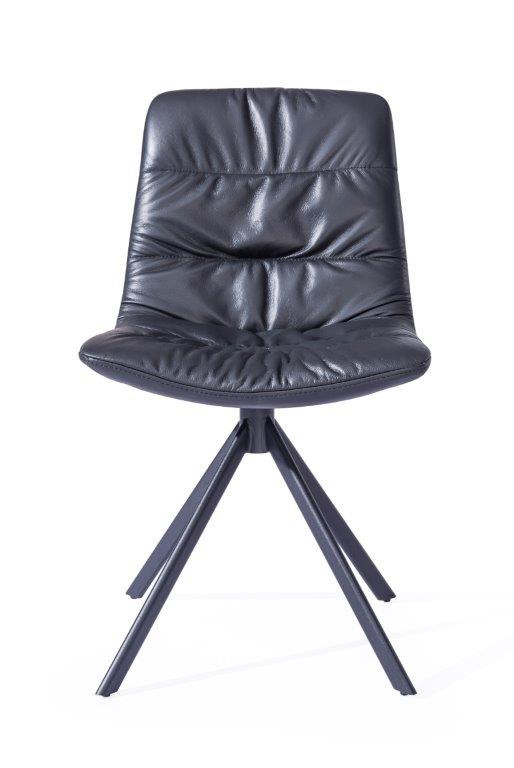 Mads spisebordsstol i sort læder