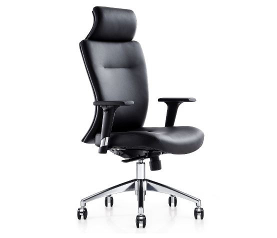 Lyon kontorstol med høj ryg i læder