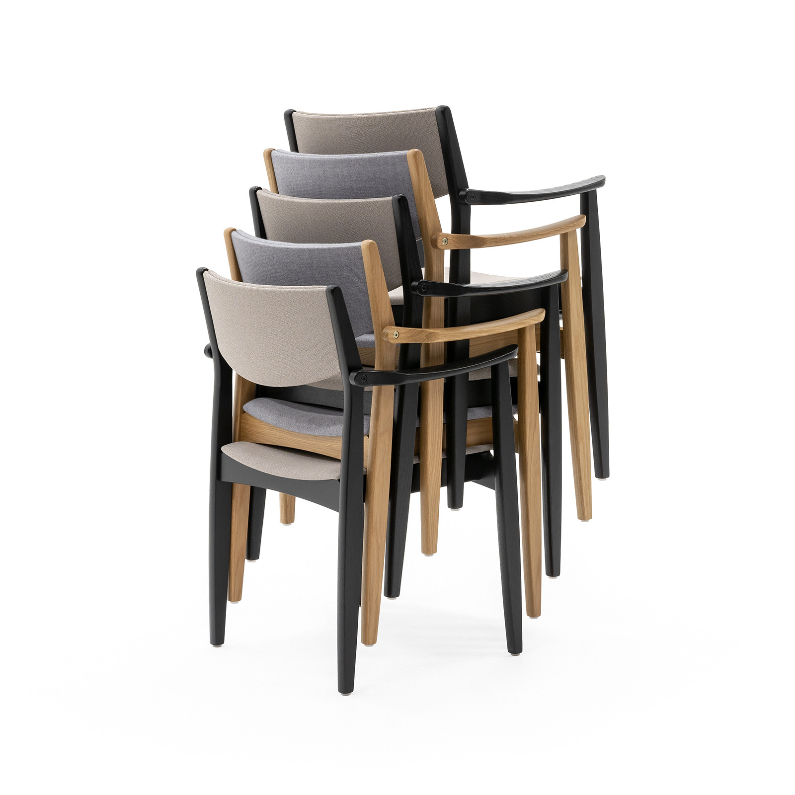 Helland Addi stol med armlæn - Stabelbar design klassiker