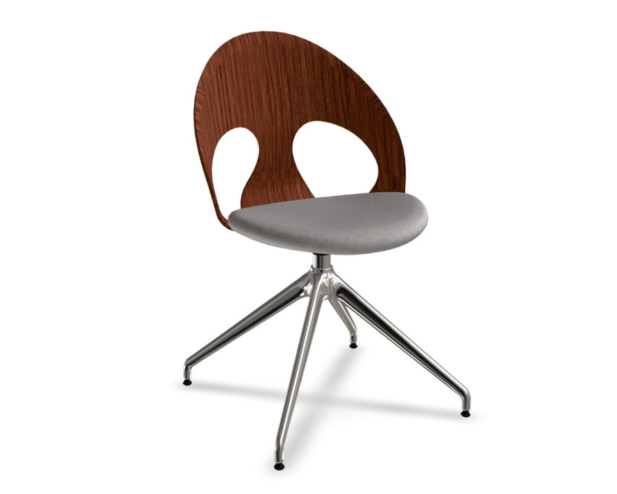 VL 111 drejestol - polstret sæde, returdrej og krom stel