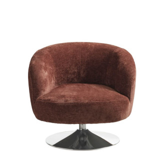Conrad Loungestol Burned orange tekstil med drejefunktion