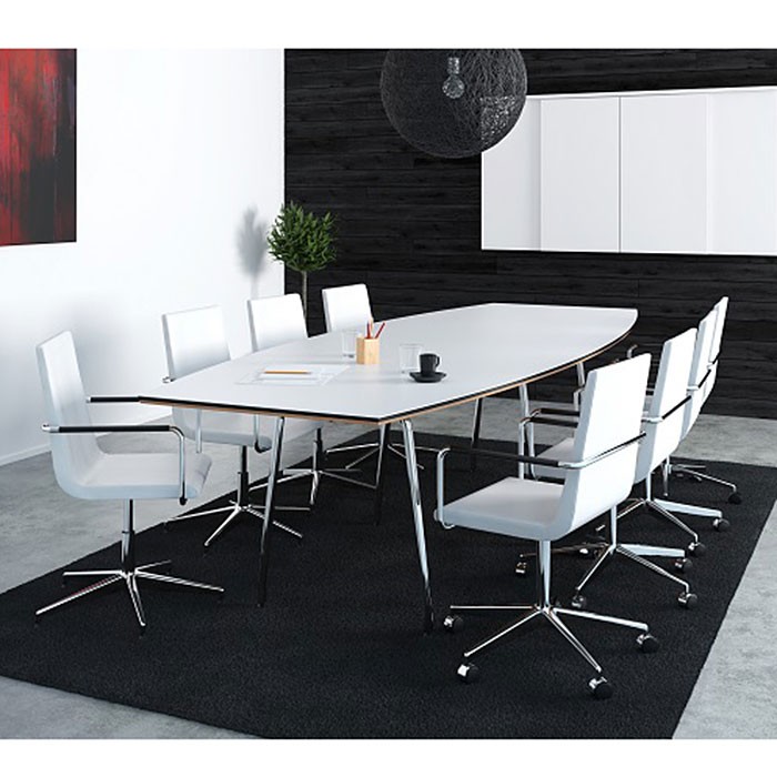 Bizz konferencestol med armlæn - kunstlæder