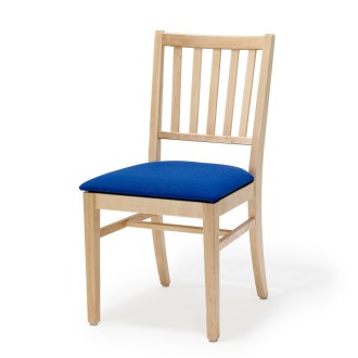 Ester spisebordsstol i lakeret birk - polstret sæde