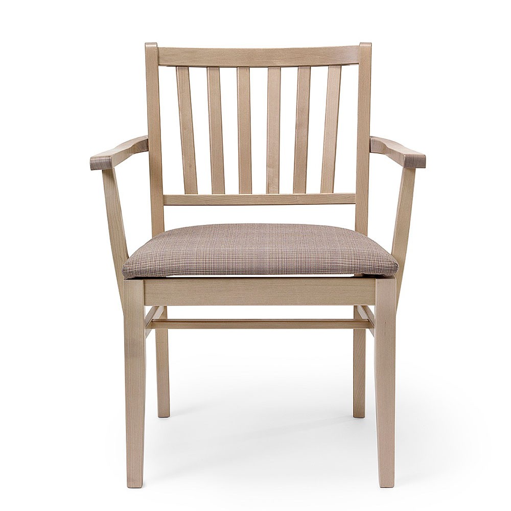 Ester XXL spisebordsstol - lakeret birk - polstret sæde